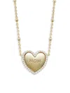 Adriana Orsini Women's Mom 18k Goldplated & Cubic Zirconia Heart Necklace In Brass