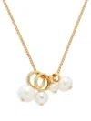 ADRIANA ORSINI WOMEN'S NECTAR 18K GOLDPLATED CLUSTER, 5-8MM ROUND FRESHWATER PEARL & CUBIC ZIRCONIA PENDANT NECKLAC
