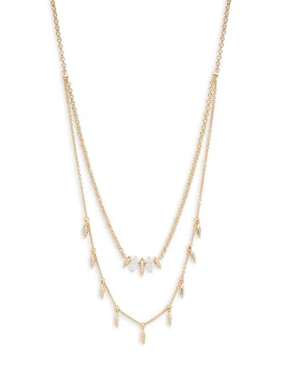 Adriana Orsini Women's Nix Goldtone Metal & Cubic Zirconia Double-layer Necklace