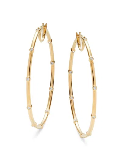 Adriana Orsini Women's Nolita 18k Goldplated & Cubic Zirconia Hoop Earring In Brass
