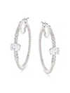 Adriana Orsini Women's Nolita Rhodium Plated & Cubic Zirconia Hoop Earrings In Brass