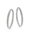 Adriana Orsini Women's Pavé Silverplated Inside-outside Hoop Earrings/1.75" In Brass