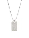 ADRIANA ORSINI WOMEN'S PAVE THE WAY RHODIUM PLATED & CUBIC ZIRCONIA TAG PENDANT NECKLACE