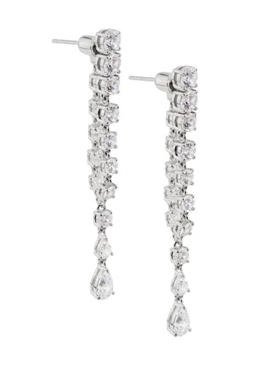 Adriana Orsini Women's Perfect Cubic Zirconia Tennis Swag Earrings In Silver