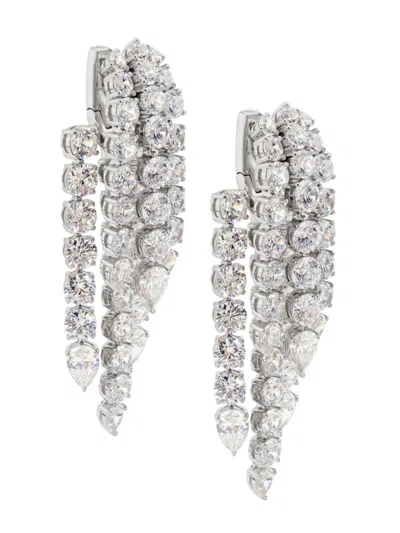 Adriana Orsini Women's Perfect Tennis Frontback Waterall Huggie In Silver