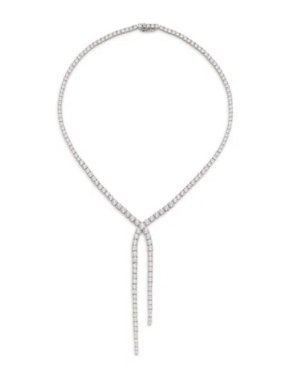 Adriana Orsini Women's Perfect Tennis Rhodium-plated & Cubic Zirconia Y Necklace In Metallic