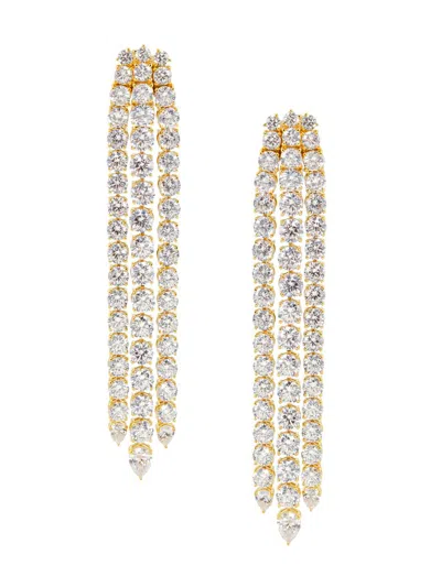 Adriana Orsini Women's Perfect Xl Cubic Zirconia Tennis Waterfall Earrings In Gold