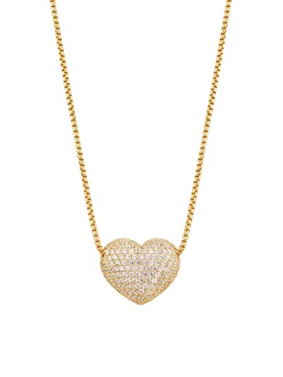 Adriana Orsini Women's Puffy Heart 18k Gold-plated & Cubic Zirconia Pendant Necklace