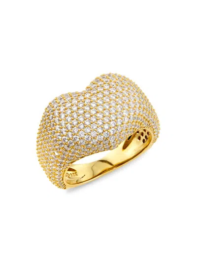 Adriana Orsini Women's Puffy Heart 18k Gold-plated & Cubic Zirconia Ring