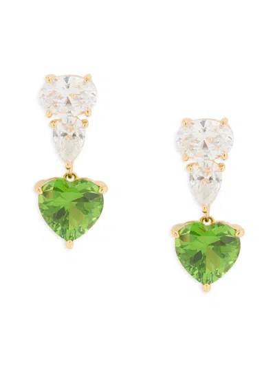 Adriana Orsini Women's Real Love 18k Goldplated Sterling Silver & Cubic Zirconia Heart Drop Earrings