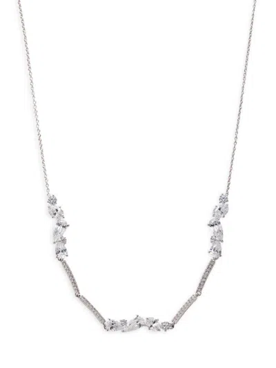 Adriana Orsini Women's Rhodium Plated & Cubic Zirconia Bar Necklace In Metallic