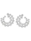 ADRIANA ORSINI WOMEN'S RHODIUM PLATED & CUBIC ZIRCONIA DOUBLE CIRCLE EARRINGS