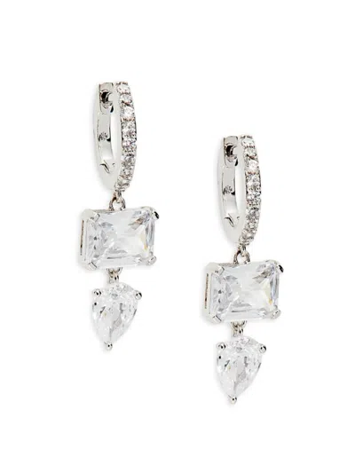 Adriana Orsini Women's Rhodium Plated & Cubic Zirconia Drop Earrings