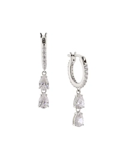 Adriana Orsini Women's Rhodium Plated & Cubic Zirconia Drop Earrings In Brass