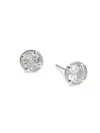 ADRIANA ORSINI WOMEN'S RHODIUM PLATED STERLING SILVER & CUBIC ZIRCONIA BEZEL STUD EARRINGS