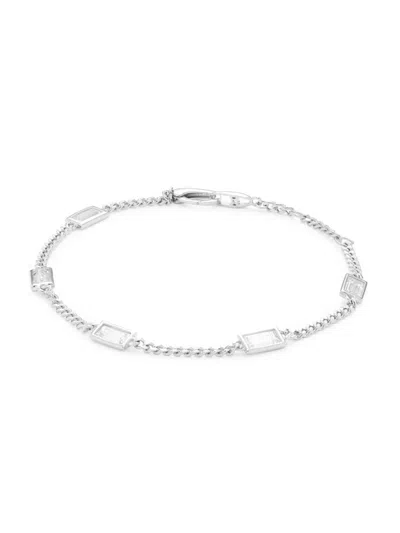 Adriana Orsini Women's Rhodium Plated Sterling Silver & Cubic Zirconia Chain Bracelet