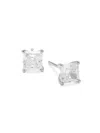 ADRIANA ORSINI WOMEN'S RHODIUM PLATED STERLING SILVER & CUBIC ZIRCONIA SQUARE STUD EARRINGS