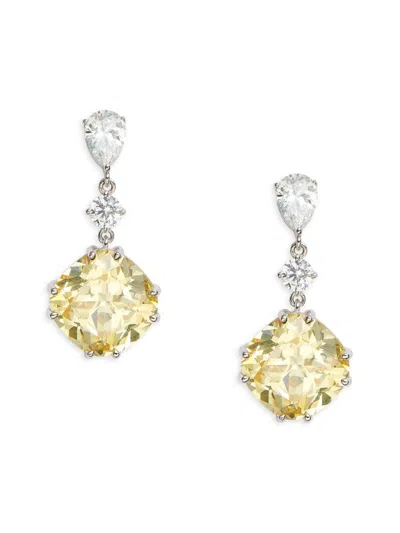 Adriana Orsini Women's Saffron Rhodium Plated Sterling Silver & Cubic Zirconia Drop Earrings