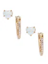 ADRIANA ORSINI WOMEN'S SET OF 2 18K GOLDPLATED, CUBIC ZIRCONIA & DOUBLET EARRINGS