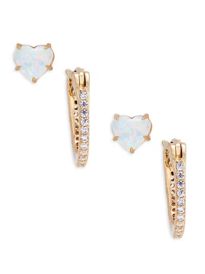 Adriana Orsini Women's Set Of 2 18k Goldplated, Cubic Zirconia & Doublet Earrings In Brass