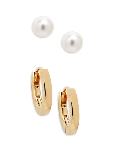 Adriana Orsini Women's Set Of 2 La Vie 18k Goldplated Earrings In Brass