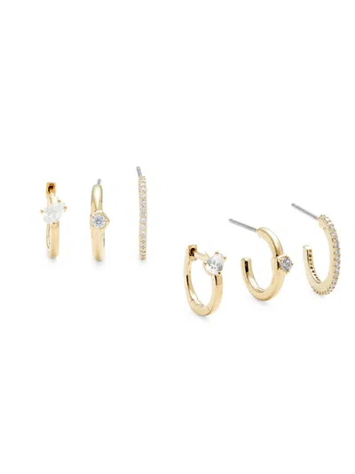 Adriana Orsini Women's Set Of 3 Goldtone & Cubic Zirconia Earrings In Metal