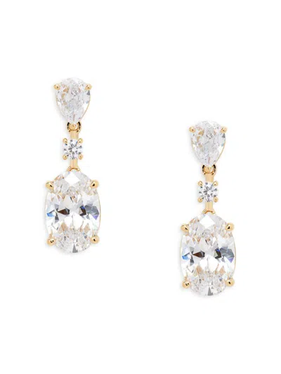 Adriana Orsini Women's Skyline 18k Goldplated & Cubic Zirconia Oval Drop Earrings In Brass