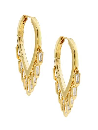 Adriana Orsini Women's Sunny Small Cubic Zirconia Shaky Hoop Earrings In Gold