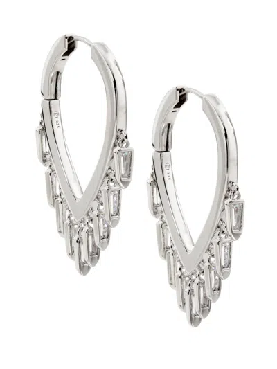 Adriana Orsini Women's Sunny Small Cubic Zirconia Shaky Hoop Earrings In Silver