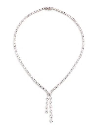 Adriana Orsini Women's Willow Rhodium-plated & Cubic Zirconia Y Necklace In Metallic