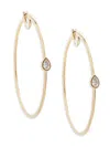 Adriana Orsini Women's Zoe 18k Goldplated & Cubic Zirconia Large Hoop Earrings In Brass