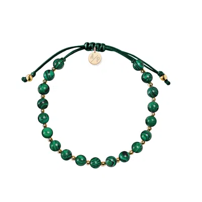 Adriana Pappas Designs Men's Malachite Bracelet - Gold Filled In Yellow