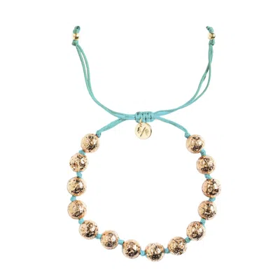 Adriana Pappas Designs Women's Blue Bella Bracelet On Colored Cord - Mermaid