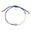 Adriana Pappas Designs Women's Blue Cz Emerald Cut Bracelet On Colored Cord - Navy In Blue