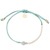 Adriana Pappas Designs Women's Blue Cz Solitaire Bracelet On Colored Cord - Mermaid In Blue