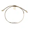 Adriana Pappas Designs Women's Brown Cz Crystal Bar Bracelet On Colored Cord - Cappuccino In Brown