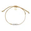 Adriana Pappas Designs Women's Brown Cz Crystal Bar Bracelet On Colored Cord - Caramel In Brown