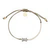 Adriana Pappas Designs Women's Brown Cz Emerald Cut Bracelet On Colored Cord - Cappuccino In Brown