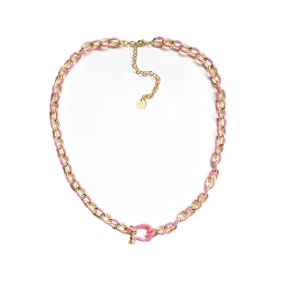 Adriana Pappas Designs Women's Carabiner Chain Necklace - Pink