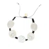 Adriana Pappas Designs Women's Coin Pearl Bracelet On Colored Cord - Black In Black