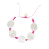 Adriana Pappas Designs Women's Coin Pearl Bracelet On Colored Cord - Hot Pink In Pink