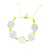 Adriana Pappas Designs Women's Coin Pearl Bracelet On Colored Cord - Neon Yellow In Yellow