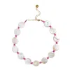 Adriana Pappas Designs Women's Coin Pearl Choker On Colored Cord - Hot Pink In Pink