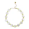 Adriana Pappas Designs Women's Coin Pearl Choker On Colored Cord - Neon Yellow In Yellow