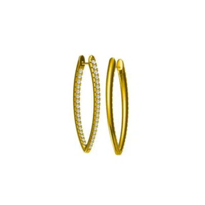 Adriana Pappas Designs Women's Crystal Pave Hoops - Gold