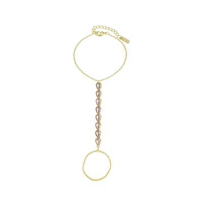 Adriana Pappas Designs Women's Crystal Rain Hand Bracelet - Gold