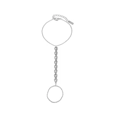 Adriana Pappas Designs Women's Crystal Rain Hand Bracelet - Silver