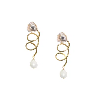 Adriana Pappas Designs Women's Crystal Twist Earrings In Yellow