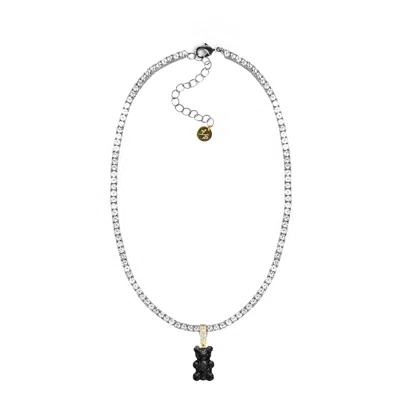 Adriana Pappas Designs Women's Cz Black Gummy Tennis Choker