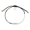 Adriana Pappas Designs Women's Cz Crystal Bar Bracelet On Colored Cord - Black In Black